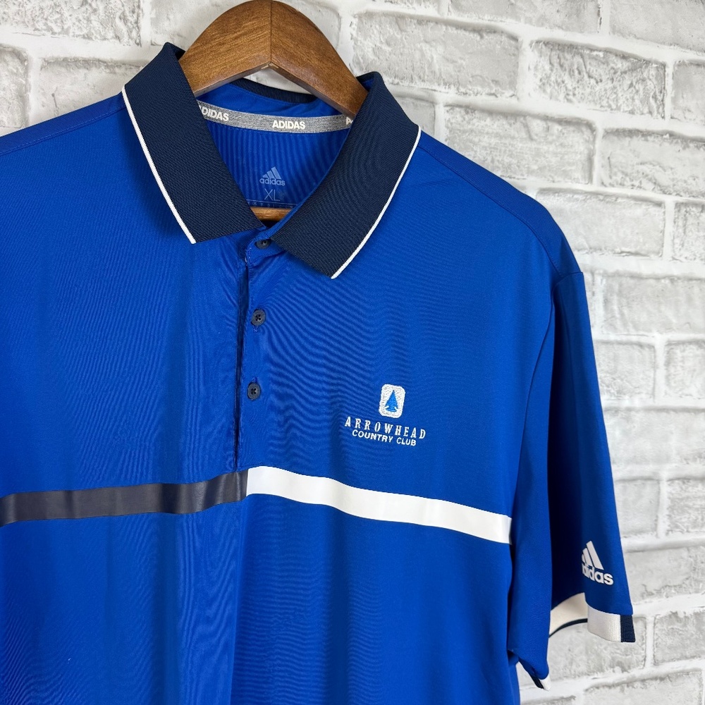 Adidas x Arrowhead CC Royal Blue Performance Golf Polo Mens XL Stretch